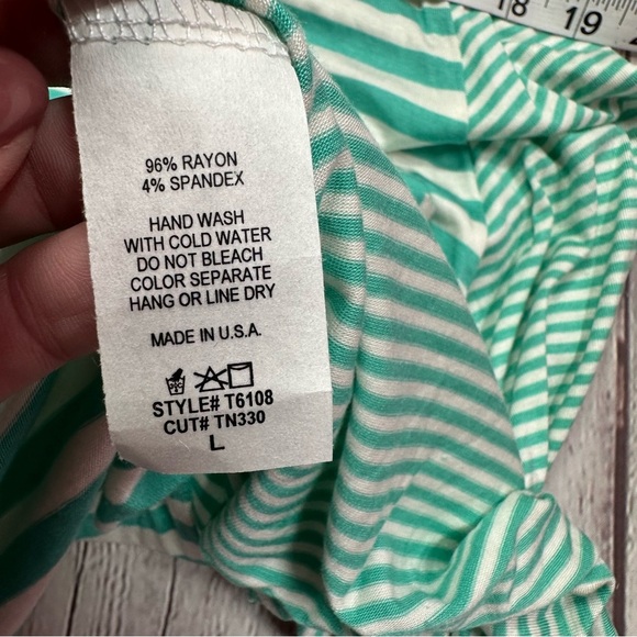 NWT Umgee boutique mint blue contrast stripes casual dress spring easter - Picture 5 of 12